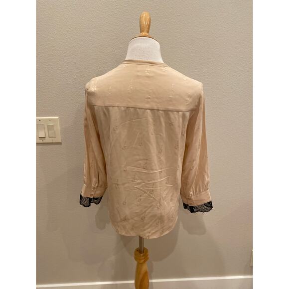 Zadig & Voltaire Silk Blouse Tiago Jac Bis Guitar Skeleton Angel L/S Size Small - Picture 5 of 6